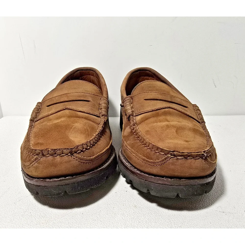 Allen Edmonds Sequoia Loafers Mens Size 10 D Brown Nubuck Leather Shoes Moccasin
